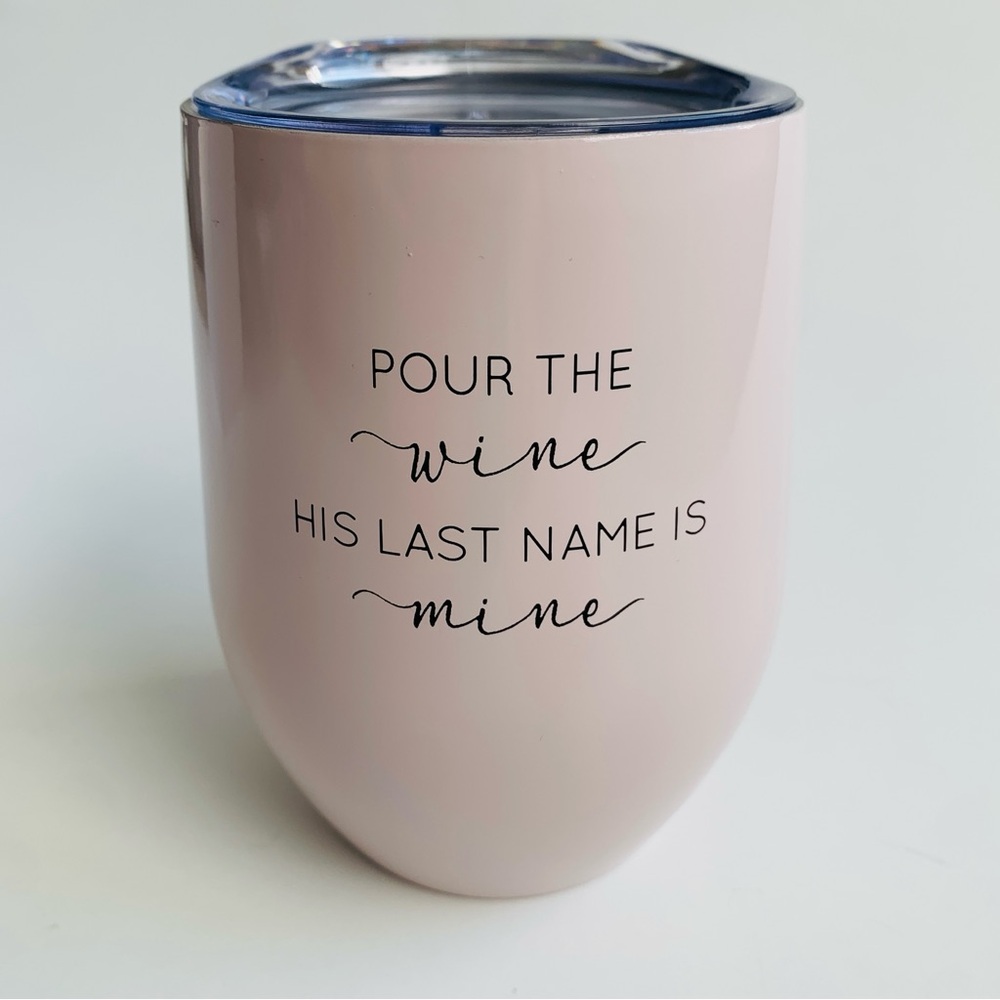 Stemless Wine Tumbler 12oz Pink Blush Bride NWT - Picture 2 of 11